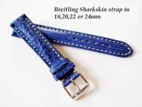 Breitling Sharkskin strap in dark Blue, buckle